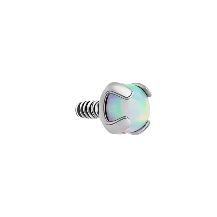 Tilum 18g16g Internally Threaded Square ProngSet 2mm Round Opal Top Price Per 1 Tilum Anal