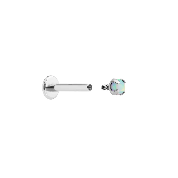 Tilum 18g16g Internally Threaded Square ProngSet 2mm Round Opal Top Price Per 1 Tilum Anal