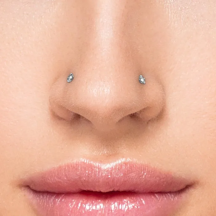 Tilum 18g 25mm Real Diamond White Gold Nose Bone Tilum Dildos