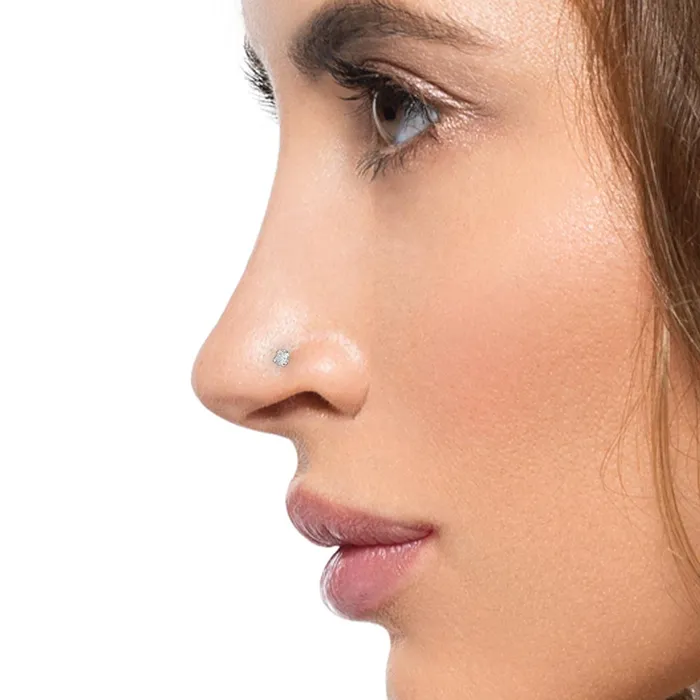 Tilum 18g 25mm Real Diamond White Gold Nose Bone Tilum Dildos