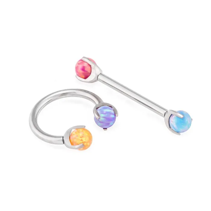 Tilum Male Sex Toys Tilum 14g12g Internal 5mm ProngSet Opal Ball Price Per 1