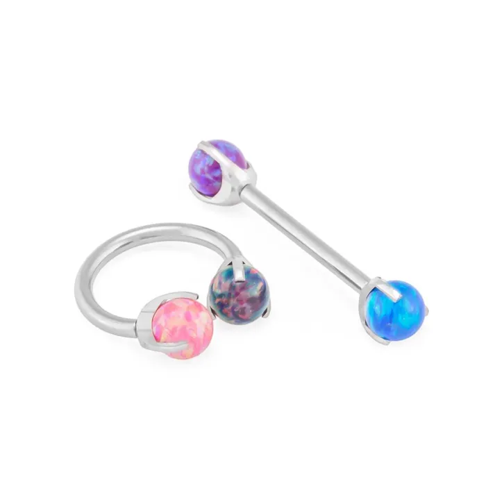 Tilum Male Sex Toys Tilum 14g12g Internal 5mm ProngSet Opal Ball Price Per 1