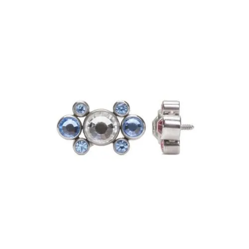 Tilum Male Sex Toys Tilum 14g12g Internally Threaded Jewel Galaxy Cluster Top with 4mm Crystal Price Per 1
