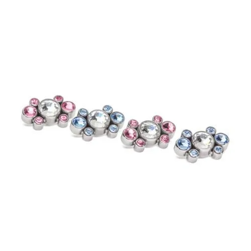 Tilum Male Sex Toys Tilum 14g12g Internally Threaded Jewel Galaxy Cluster Top with 4mm Crystal Price Per 1