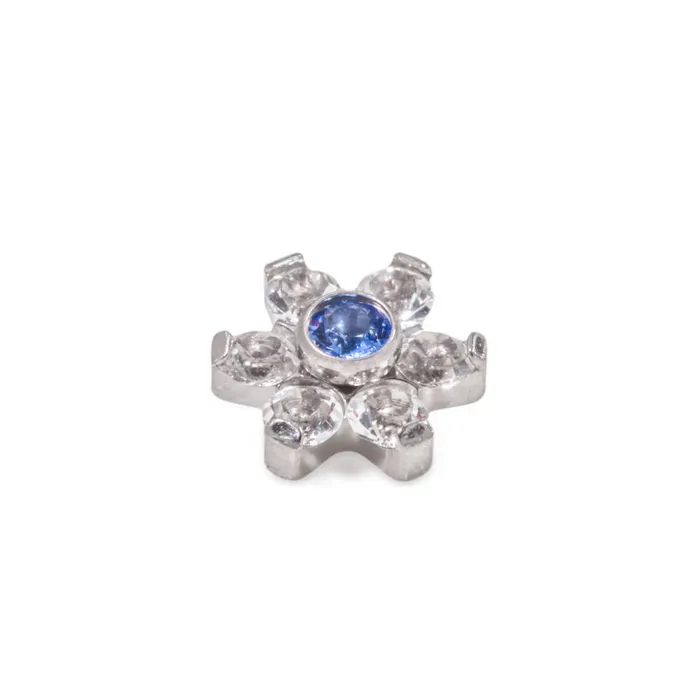 Tilum Male Sex Toys Tilum 14g12g Internally Threaded Titanium Jewel Flower Top with Crystal Petals Choose Center Jewel Color Price Per 1