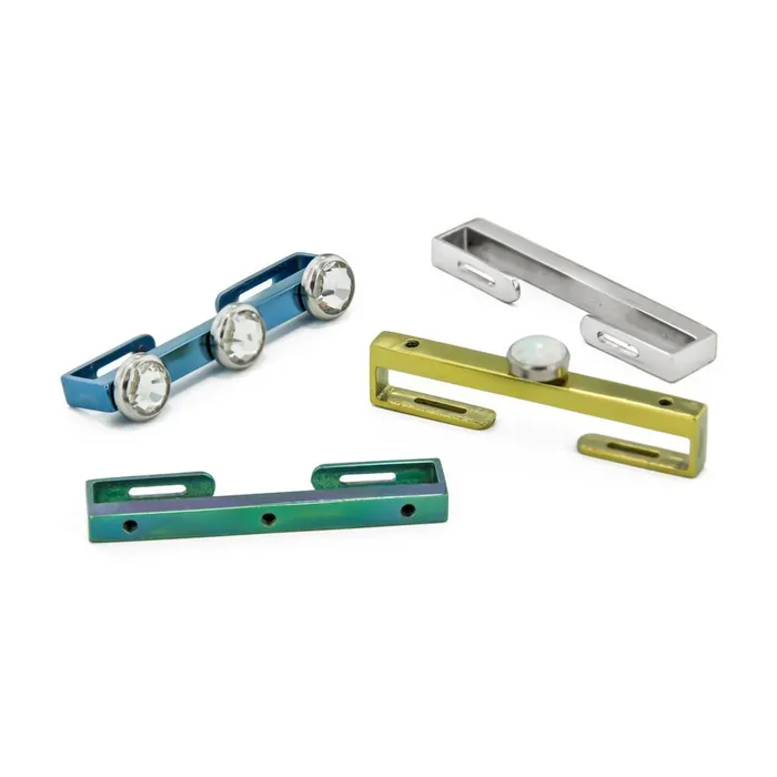 Tilum Male Sex Toys Tilum Surface Staple Flat Titanium Bar with 14g12g Internally Threaded Holes Price Per 1