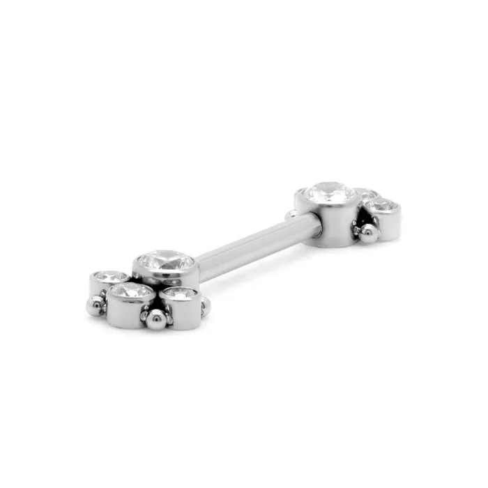 Tilum Tilum 14g 916 Jeweled Paw Print Titanium Threadless Nipple Barbell Nipple Clitoral Toys
