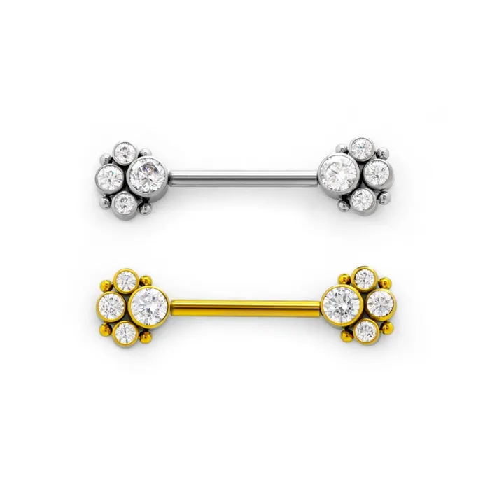Tilum Tilum 14g 916 Jeweled Paw Print Titanium Threadless Nipple Barbell Nipple Clitoral Toys
