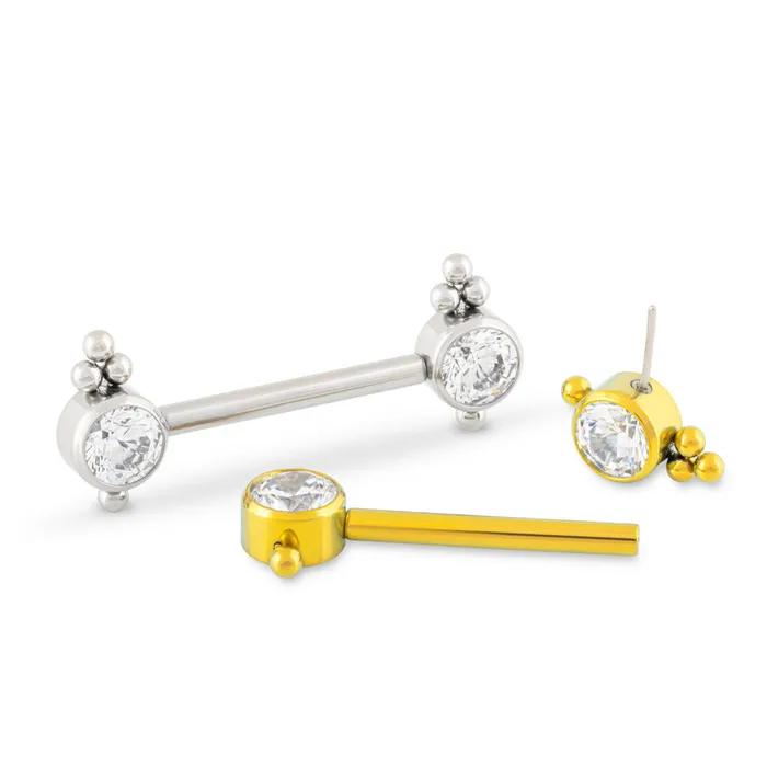 Tilum Tilum 14g 916 Threadless Beaded Jewel Titanium Nipple Barbell Price Per 1 Female Sex Toys