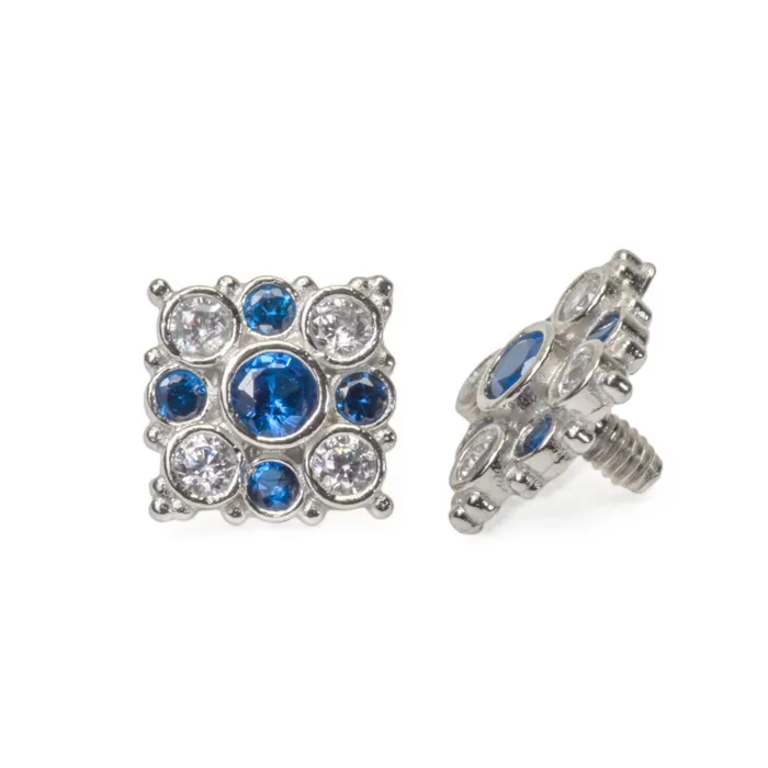 Tilum Vibrators Tilum 14g12g Internally Threaded 14kt White Gold Effloresce Crystal and Blue Jeweled Top Price Per 1 Tilum Vibrators Tilum 14g12g Internally Threaded 14kt White Gold Effloresce Crystal and Blue Jeweled Top Price Per 1