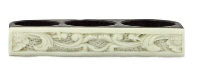 Triple Finger Ring with Bone Inlay Elementals Organics Male Sex Toys Triple Finger Ring with Bone Inlay Elementals Organics Male Sex Toys