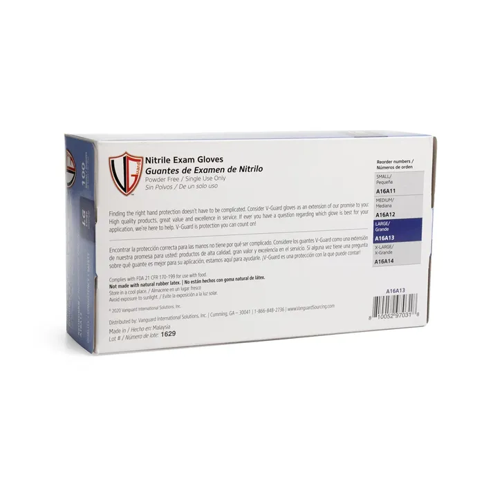 Vanguard Blue Disposable Nitrile Gloves Box of 100 Vanguard Vibrators