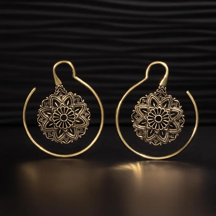 Vibrators 10g Mandala Brass Hanger Earrings Price Per 2 Painful Pleasures
