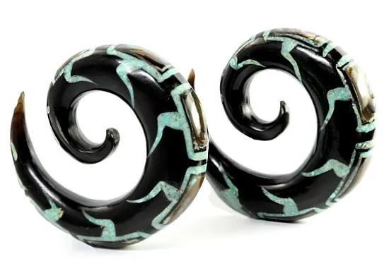 Vibrators Elementals Organics Crushed Turquoise and Abalone Spiral Horn Earring Price Per 1 Vibrators Elementals Organics Crushed Turquoise and Abalone Spiral Horn Earring Price Per 1