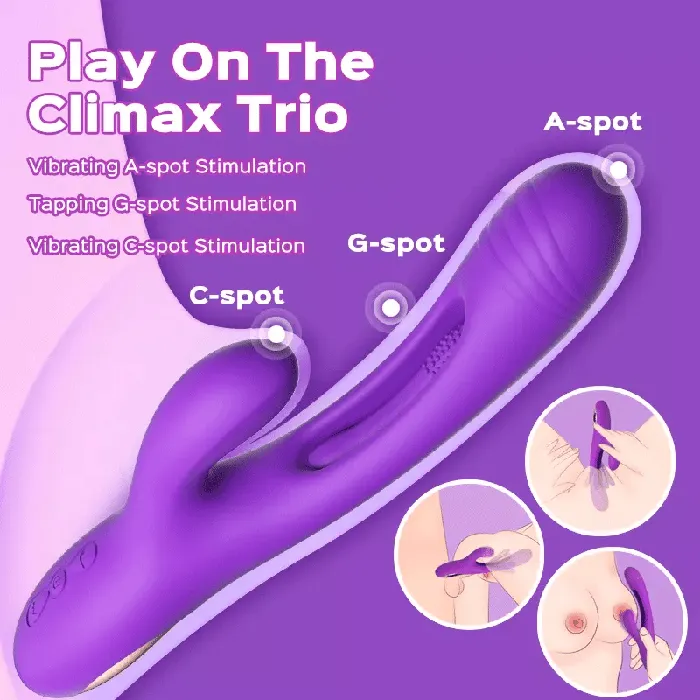 Vibrators Honey Play Box Bora GSpot Tapping Rabbit Vibrator Purple