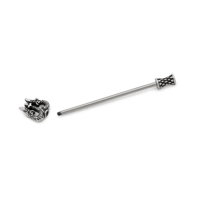 Vibrators Painful Pleasures 14g 112 Poseidons Trident Industrial Barbell