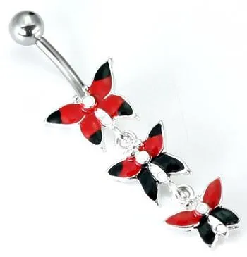 Vibrators Painful Pleasures 14g 716 Red Hot Triple Butterfly Dangling Belly Ring Vibrators Painful Pleasures 14g 716 Red Hot Triple Butterfly Dangling Belly Ring