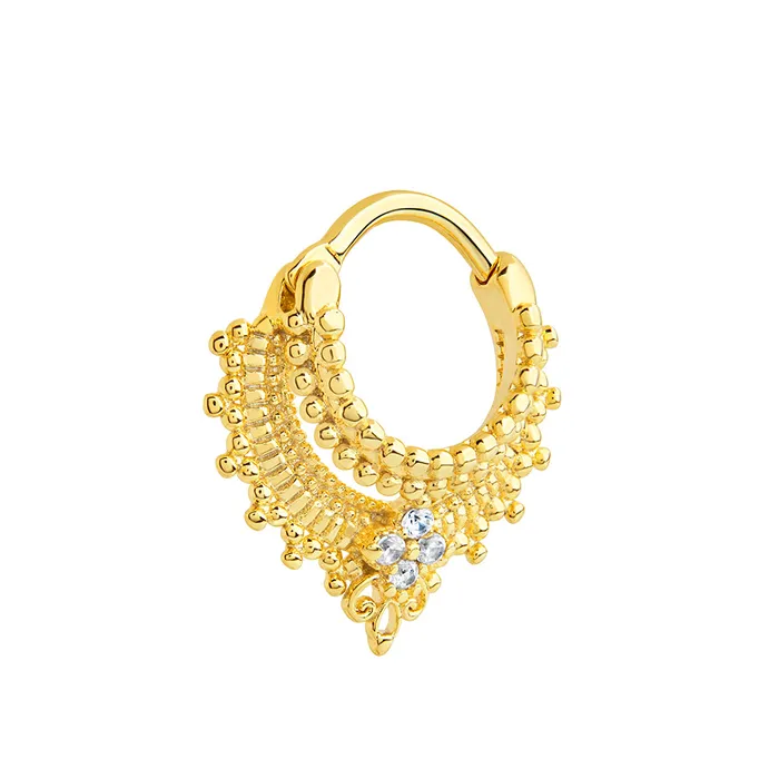 Vibrators Painful Pleasures 16g PVD Gold Kalis Crown Septum Clicker
