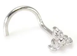 Vibrators Tilum 14kt White Gold Trinity Nose SCREW 20g Tilum