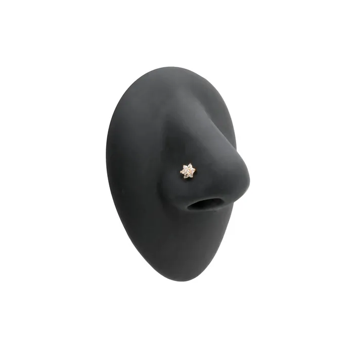 Vibrators Tilum 20g Yellow Gold Jeweled Flower Nose Screw Tilum