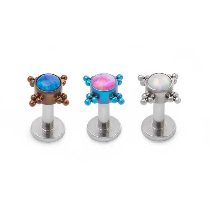 Vibrators Tilum Tilum 14g12g Internally Threaded Micron Bead Cluster Opal Titanium Top Price Per 1
