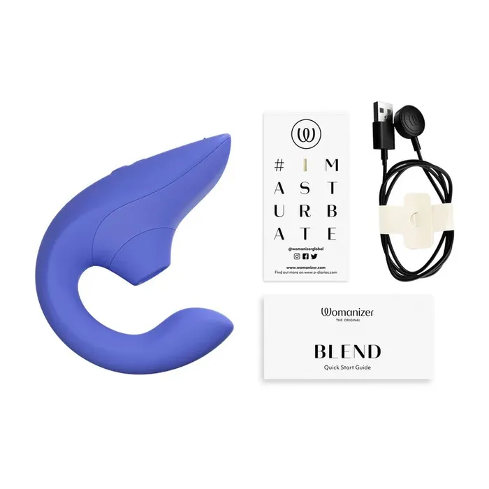 Vibrators Womanizer Womanizer Blend Pleasure Air Clitoral GSpot Rabbit Blue