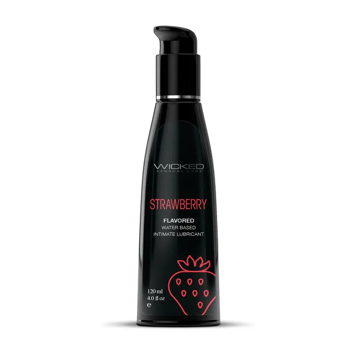 Wicked Aqua Strawberry Flavored Water Based Lubricant 4 oz Wicked Lubes Lubricants Wicked Aqua Strawberry Flavored Water Based Lubricant 4 oz Wicked Lubes Lubricants