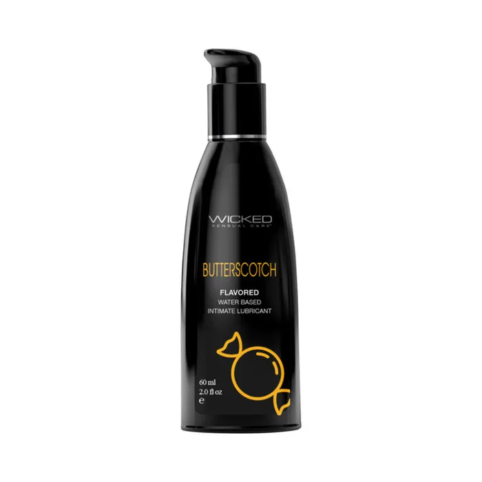 Wicked Lubes Lubricants Wicked Aqua Butterscotch Flavored Water Based Lubricant 2 oz Wicked Lubes Lubricants Wicked Aqua Butterscotch Flavored Water Based Lubricant 2 oz