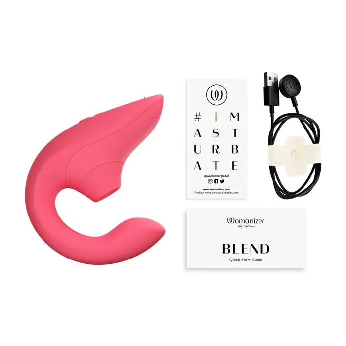 Womanizer Vibrators Womanizer Blend Pleasure Air Clitoral GSpot Rabbit Rose