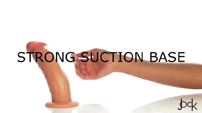 XR Brands Dildos Jock Real Skin 8 Inch Silicone Suction Cup Dildo Vanilla